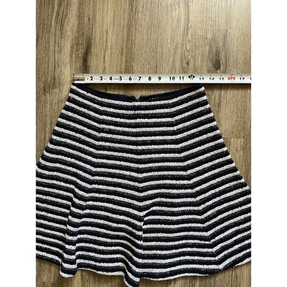 Theory Womens A Line Flare Mini Skirt Blue & White Stripe Size 4 - Picture 4 of 7